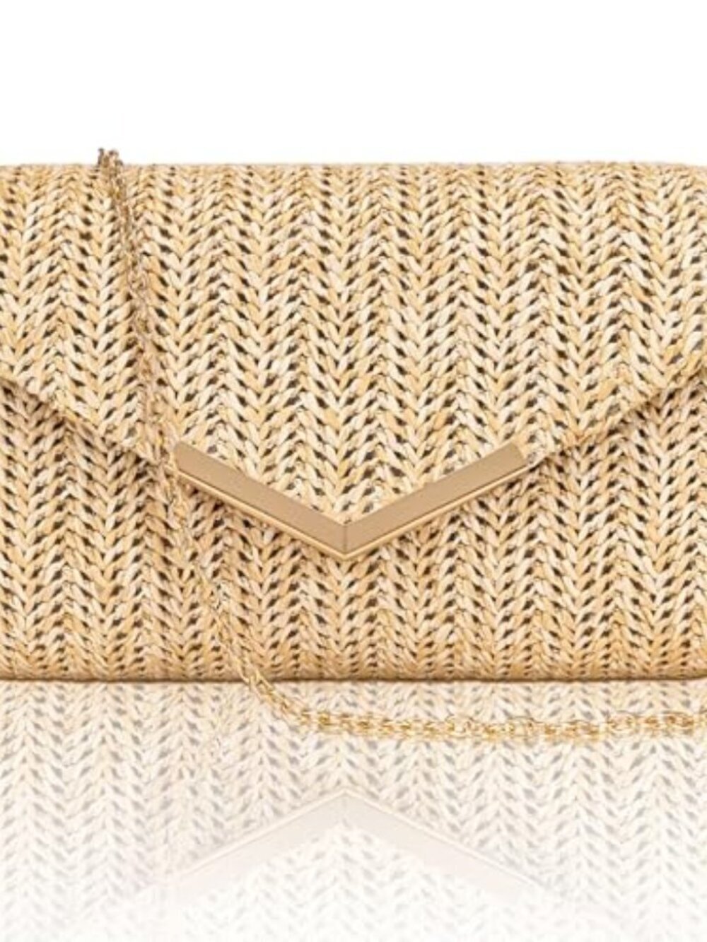 🆕 Clutch Purse for Women, Vegan Evening Bag with Chain Strap, Envelope Clutch